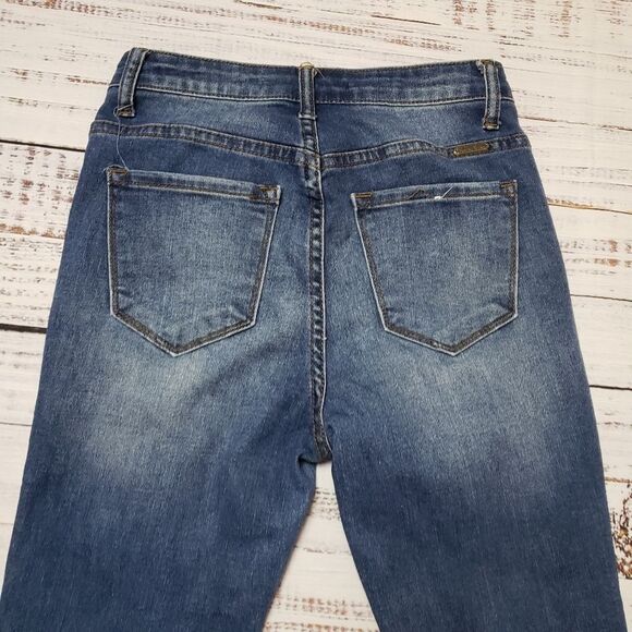 Kancan Kan Can Women's High Rise Destroyed Skinny Distressed Jeans - Size 25 - Picture 9 of 13